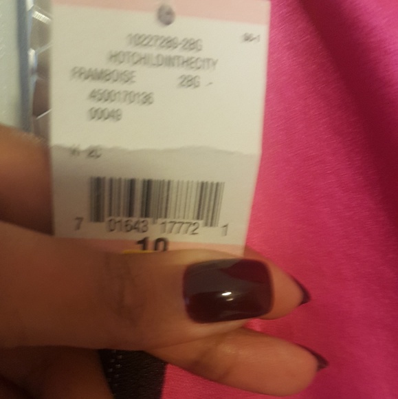 NWT Rachel Roy Black Hot Pink Fuschia Backless Strapless Corset Dress Size 10 - Picture 7 of 9